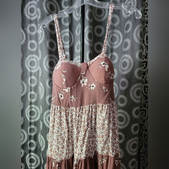 Floral Brown Maxi Dress - Picture 2 of 10